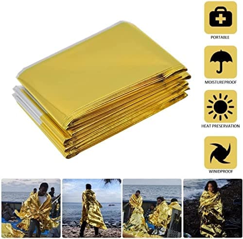 HONYAO® Emergency Blankets 3pcs, Foil Blankets Gold Silver, Thermal Blanket 210×160 cm, Survival Blankets Perfect for Outdoors, Survival, Hiking, Marathons or First Aid, Tear Resistant — view 5