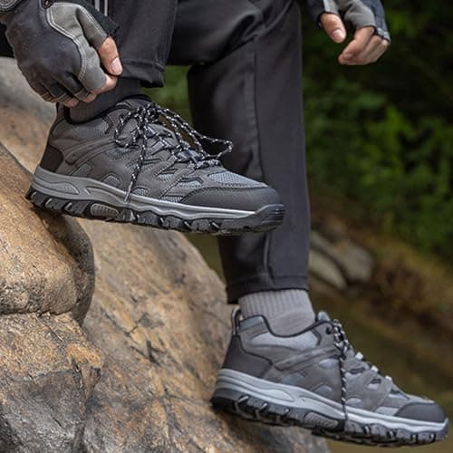 Generisch Sneaker Unisex All Terrain Hiking Shoes and Durable, Lightweight Outdoor Hiking Shoes with Improved Traction and Comfortable Grip for Adventure Travel, darkgray, 43 EU 3X-Schmal — view 2