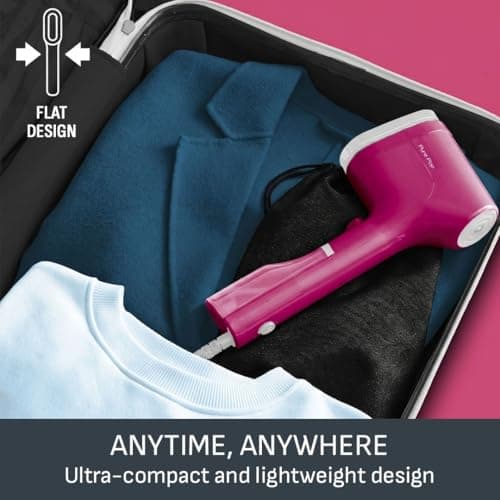 Tefal Pure Pop Slim Handheld Clothes Steamer, No Ironing Board, Pink — view 5