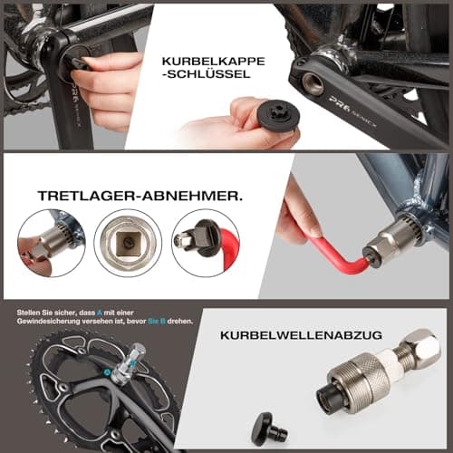 BIKE HAND Bicycle Tool Case, Complete Bicycle Tool Set, Professional Repair Kit with 18 Parts with Transport Case, Black and Red Bicycle Tool Set — view 4