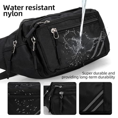 Meng Jiaran Bum Bag for Men Women Black Fanny Pack Running Belt — view 4