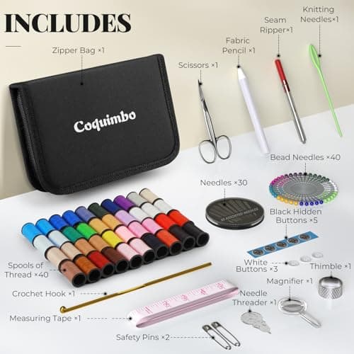 Coquimbo Sewing Kit Travel, 128 Pcs Sewing Accessories for Adults Beginner — view 2