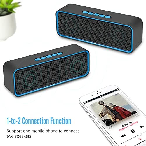 Kolaura Portable Wireless Speaker, Bluetooth 5.0 Speaker with 3D Stereo HiFi Bass, 1500mAh Battery, 12 Hour Playtime (Blue) — view 2