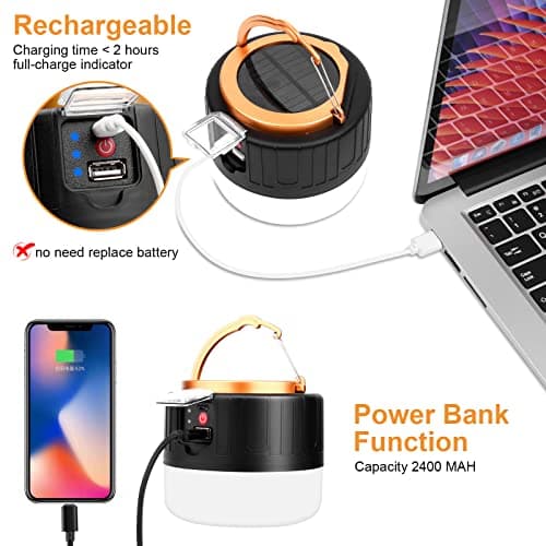 Flintronic Solar Camping Lantern, 1000LM Remote Control, 5 Modes Waterproof Tent Light, Suitable for Hiking, Fishing, Hunting — view 5