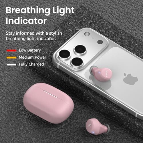 TOZO A1 Wireless Earbuds, Bluetooth 5.3 Earphones, Support APP EQ Setting, 32H Long Playtime, Ear Buds with HiFi Stereo Sound, Light-Weight Wireless Earphones, IPX5 Waterproof Pink — view 5