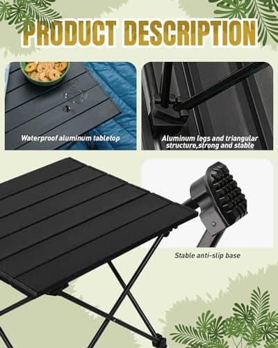 Maraiss Foldable Aluminium Camping Table with Storage Bag, Compact Outdoor Camp Kitchen Table for Cooking, Picnic & Beach Use — view 5