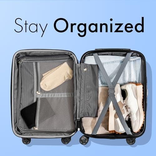 Carrywell 21-Inch Hardside Carry-On Luggage, Hardshell Suitcase With Wheels, Expandable For Up to 25% More Space, Scratch-Resistant Surface, Four Spinner Wheels, Navy Blue, 21 Inch, 21 Inch Hardside — view 4