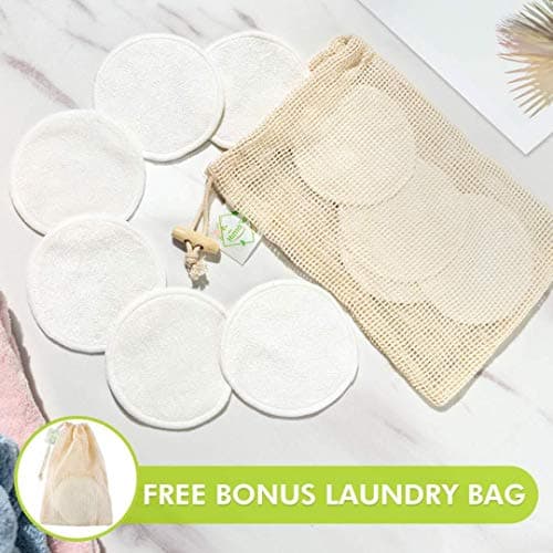 Hima'la 12 Reusable Makeup Remover Pads, Organic Cotton Pads with Wash Bag — view 5