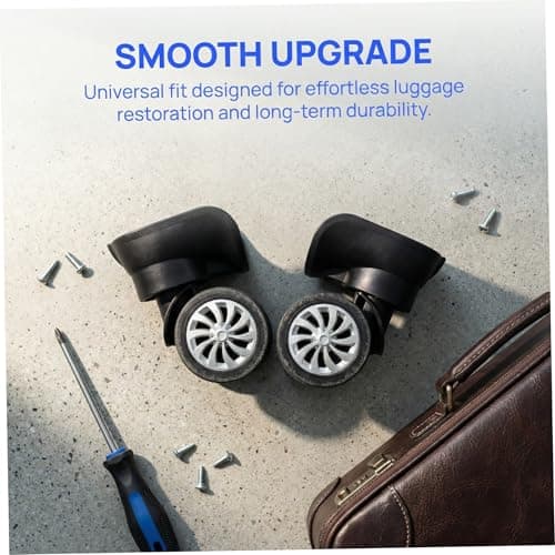 GOOHOCHY 4Pcs Luggage Wheel Swivel Caster Replacement Kit for Suitcase, Black Plastic, Large Load Capacity, DIY Repair Parts for Travel Bag — view 3