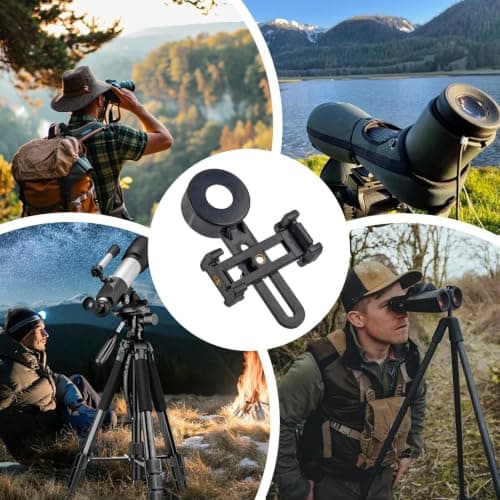 Telescope Phone Mount, Monocular Digiscoping Tripod Adapter For Photography — view 4