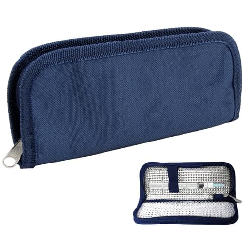 Insulin Cooler Travel Case Small Medical Cool Bag Mini Diabetic Pouch Insulin Pen Cooler Travel Case Portable Cooling Organizer Packs Store 2 Pens Carrying Pouch for Storage Diabetes Supplie, Blue