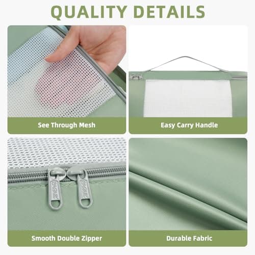 BAGAIL 8 Set Packing Cubes Various Sizes Packing Organizer for Travel Accessories Luggage Carry On Suitcase - Matcha Green — view 4