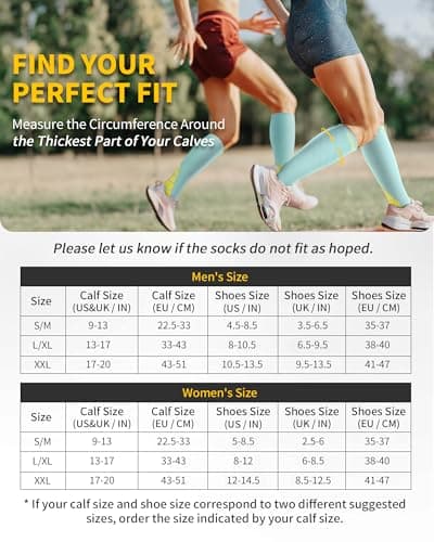 CAMBIVO Compression Socks for Women & Men 2 Pairs, Travel Flight Socks — view 5