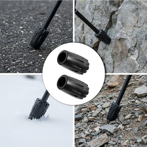 Targonix Walking Stick Ferrules 6 Pack, Universal Rubber Tips for Walking Poles and Crutches, Non Slip Walking Stick Rubber Ends with Metal Insert for Outdoor or Home Use — view 3