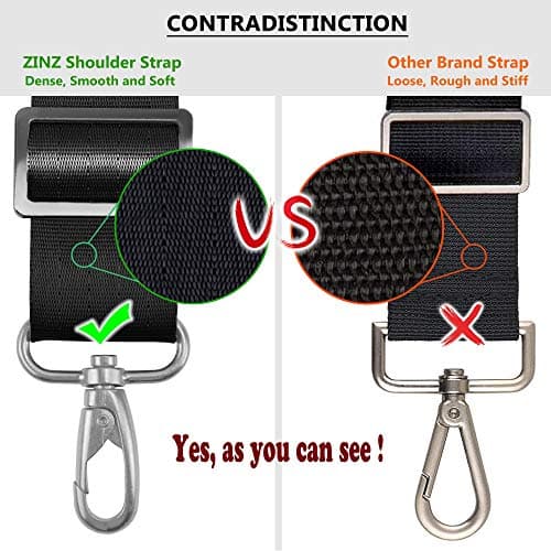 ZINZ 57" Adjustable Bag Straps Replacement with Thick Fixed Pad,Black — view 3