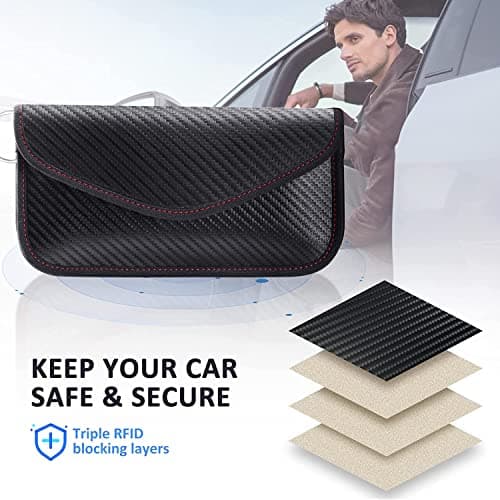 Samfolk Faraday Pouch for Phones and Car Keys, Anti-Tracking Mobile Phone Case, RFID Faraday Pouch, Blocking Signal Keyless Entry Car Keys Case, Faraday Bag For Car Keys Mobile Phone Cards — view 5