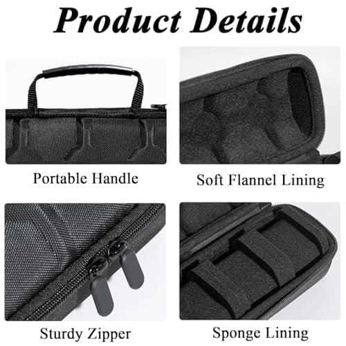 Lansls Hard Watch Travel Case 4 Slots, Portable Watch Box Organizer For Men And Women With Anti-Slip Pillows, Shockproof Eva Storage Display For Smart Watches & Wristwatches, Black — view 3