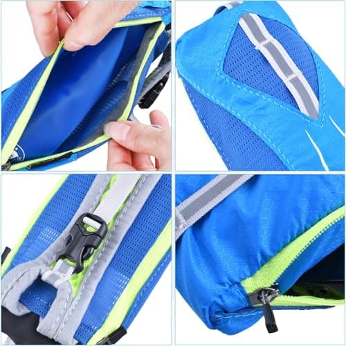 Azarxis Handheld Water Bottle Quick Grip for Outdoor Running Hiking Marathon Jogging Cycling Hand Strap Hydration Packwith 500ml Soft Flask Can Hold 6.8 in Phones (Blue) — view 6