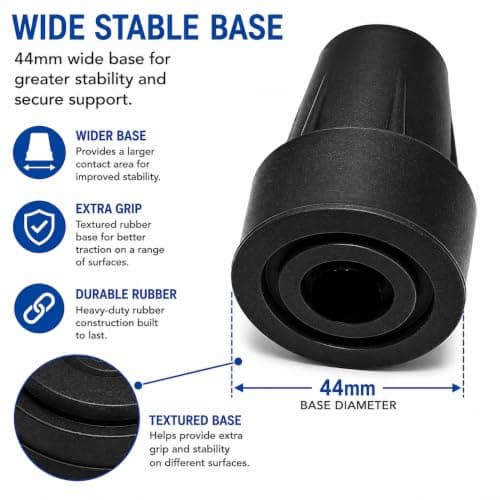 Quantum Leap 22mm Walking Stick Ferrules & Crutch Rubber Tips, Black, Pack of 2 — view 5
