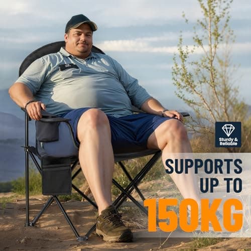 OVERMONT 150kg Oversized Camping Folding Chair for Adults — view 4