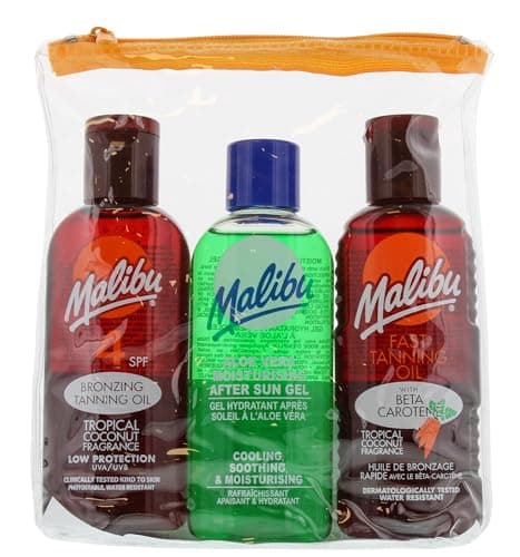 Malibu Sun Fast Tanning Travel Essentials Set, SPF 4, 3 x 100ml