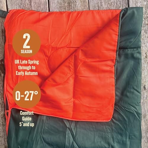 Milestone Camping Rectangular Sleeping Bag/Insulated 2 Season for Camping, Hiking, Festivals, Outdoors/Includes Carry Sack / 170cm x 75cm — view 3