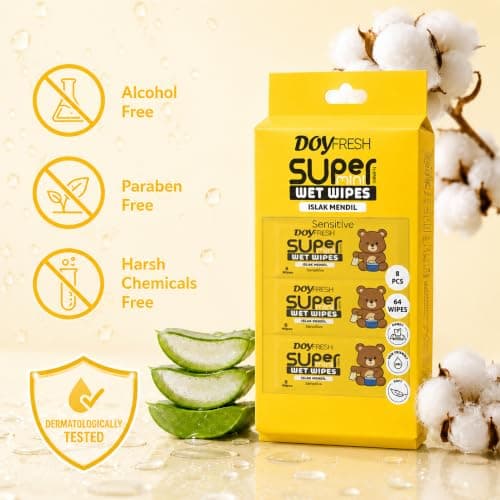 Big Dealz Super Mini Travel Wet Wipes, Sensitive, 8 Pack (64 Wipes), Yellow — view 5