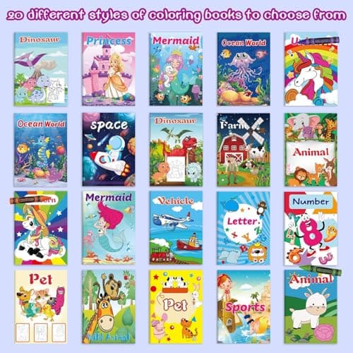 Kalysky 20 Pack Colouring Books for Children, Mini Kids Colouring Books — view 3