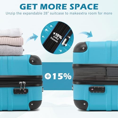 COOLIFE Large Suitcase 28 inch, 93L Expandable, mit TSA Lock, ABS Hardshell — view 6