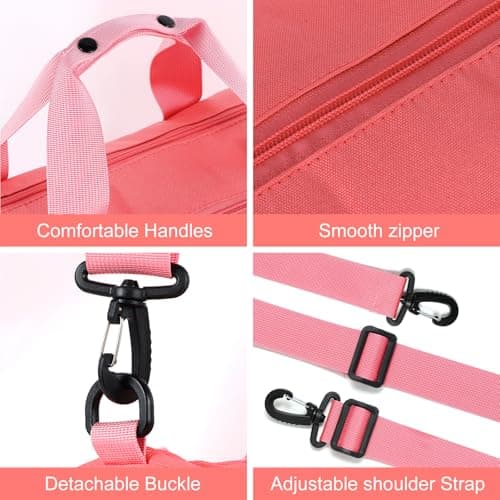 Dance Ballet Bag for Girls Sport Gym Duffle Bags Overnight Travel Bags Fun Dance Workout Duffel Bag Toddler Kid Cute Bag for Dancers, Girls, Teens, Student Athletes, Watermelon Red, 13 x 7 x 7 inches — view 3