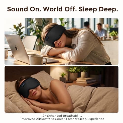 LOVE EYE Bluetooth Sleep Mask with Headphones, 100% Blackout Eye Mask — view 5