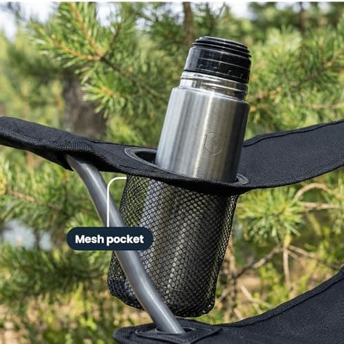 I LOVE FANCY DRESS Black Camping Chair – Lightweight Foldable Outdoor Chair with Cups Holder & Carry Bag – Single & Multipacks for Festivals, Camping, Fishing & Garden Use — view 5