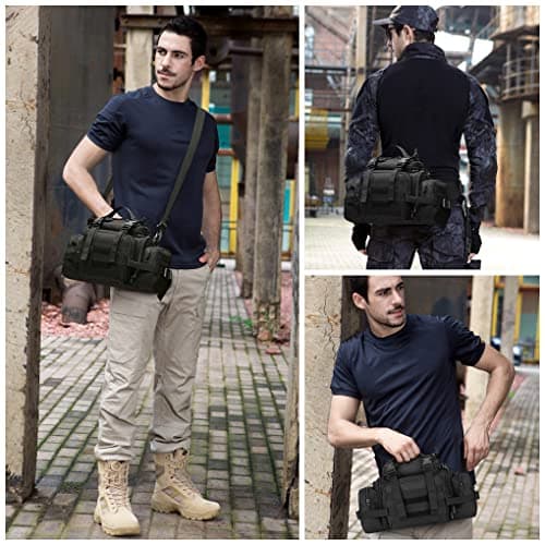 Huntvp Waist Bag Molle Fanny Pack Bumbag Sling Shoulder EDC Bag Carry-on Bag Handbag for Working Camping Hiking Outdoors Activities Black — view 5