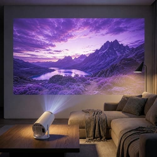 M.J COMFY-LIFE Mini Projector, Short Throw Projector 4K Supported, Bluetooth Projector with WiFi 5 & YouTube, Auto Keystone, Outdoor Movie Proyector for Bedroom Garden Wall — view 2