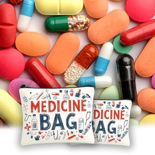Medicine Bag, 22 x 18cm Travel Medicine Bag for Organizing Pills and Medications, Portable Medication Bag with Zipper Closure, Nursing Meds Bag Pouch for Daily Use and Travel — view 6