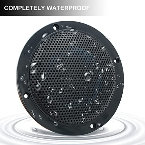Herdio 160W 4 Inch Ceiling Bluetooth Speaker Kit Amplifier Water Resistant Ceiling Speakers For Bathroom Kitchen Home Outdoor (BLACK) — view 2