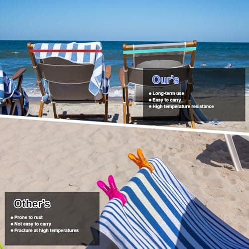 BORISCA 6 Pcs Beach Towel Bands, 3.8x40cm Towel Bands for Sun Loungers with Storage Bag, Elastic Towel Craber for Beach Chair, Towel Bands for Beach, Pool, Cruise Chairs (6 pcs) — view 5