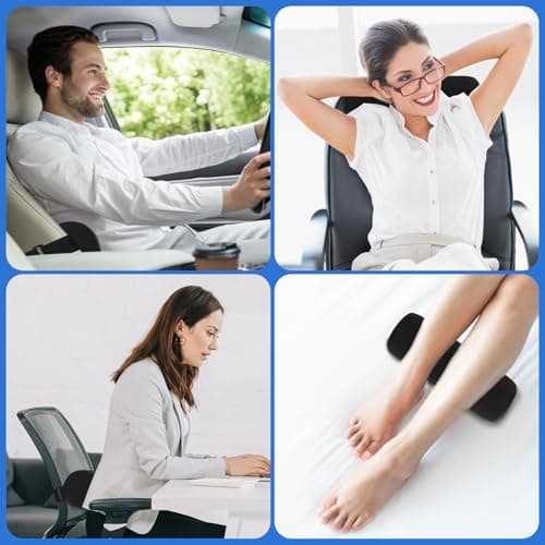 Lumbar Roll Pillow for Lower Back, 11 Inch Memory Foam Roll Pillow (Black) — view 6