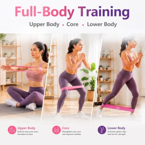 Resistance Bands Set, 5 Mini Loop Exercise Bands with X-Light to X-Heavy Resistance for Full-Body Workouts, Pilates, Stretching, Strength Training, Home Gym and Travel, TPE Fitness Bands — view 3