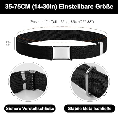 Furuising 5PCS Elastic Kids Belt with Flat Square Buckle — view 2