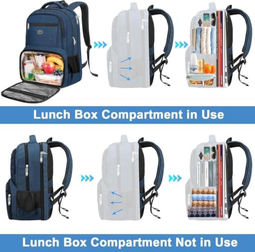 MATEIN 17 Inch Laptop Backpack with Lunch Compartment,Large Travel Rucksack — view 3