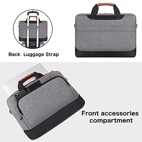 DOMISO 15-15.6 Inch Laptop Sleeve Business Briefcase Computer Case Compatible with Lenovo 15.6" Ideapad 330/16" MacBook Pro/HP EliteBook 850 G3/Envy x360 15/Latitude 3580/Acer Chromebook/Asus,Grey — view 3
