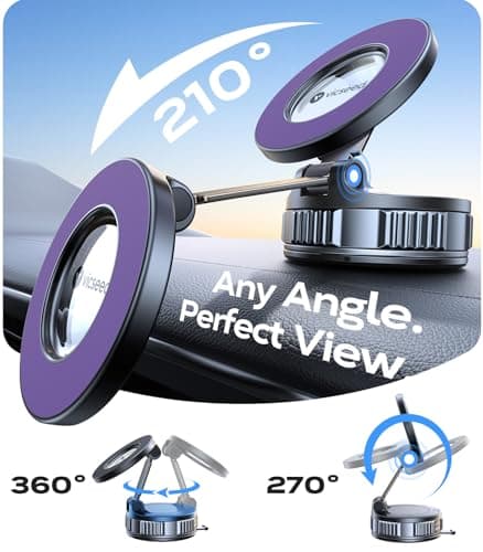 VICSEED for MagSafe Car Mount 55+KG Strongest Suction Phone Holder, Purple — view 5