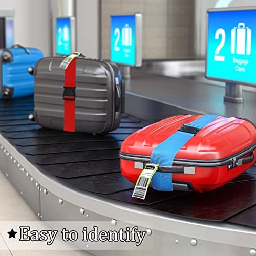 Luggage Suitcase Straps Set, Travel Accessories Thickened Luggage Belt with Quick Release Buckle, Adjustable Black Travel Luggage Straps for Suitcase Baggage (Red, 2 PCS Set) — view 5