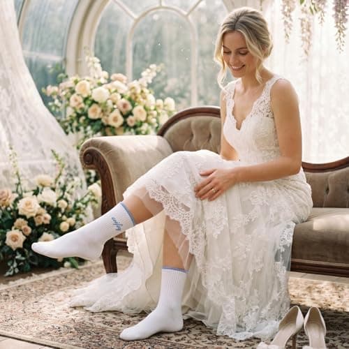 Bride Socks Bride To Be Something Blue Gift, Bride Gifts Soft Cotton Wifey Socks for Women Wedding Engagement Bridesmaid Bridal Shower Gifts Bachelorette Party Favor Honeymoon Essentials Decorations — view 2