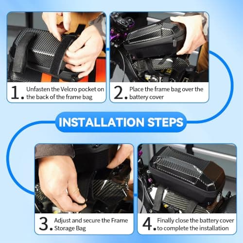 Ebike Frame Storage Bag,Hard-Shell Carbon Fiber Texture Phone Pouch Bag — view 6