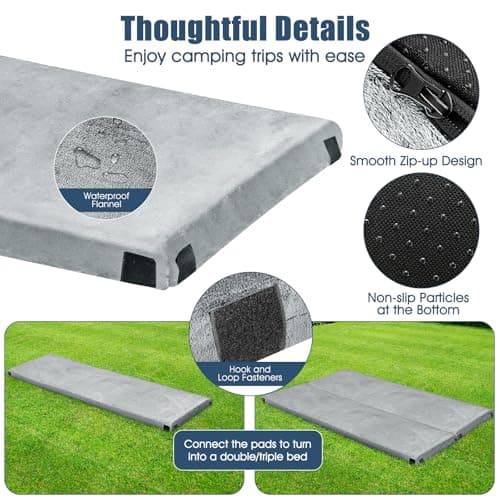 TANGZON 6.5cm Camping Mattress, Memory Foam Roll Up Sleeping Mat — view 4