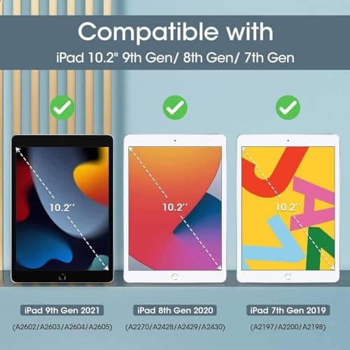 For Apple iPad 10.2 inch 9th/ 8th/ 7th Generation, Smart Magnetic Stand Case, Leather Cover with Magnetic Closure, Anti-Scratch and Lightweight Case (2021/2020/2019) (Grey) — view 2