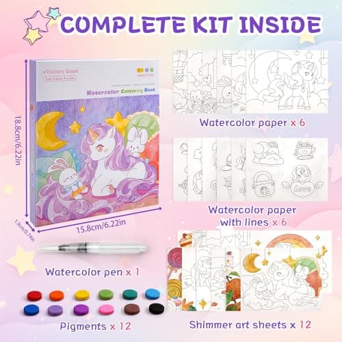 Ybzegrd 3-in-1 Water Colouring Book Girls 3+, Mess-Free Travel & Tear-Out — view 6