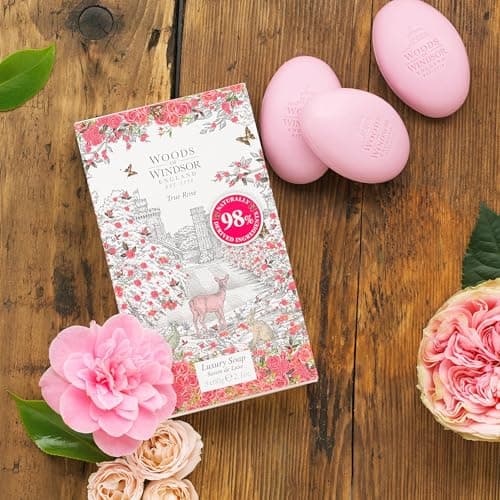 Woods of Windsor True Rose Moisturising Soap Bars with Shea Butter 3 x 60g — view 2